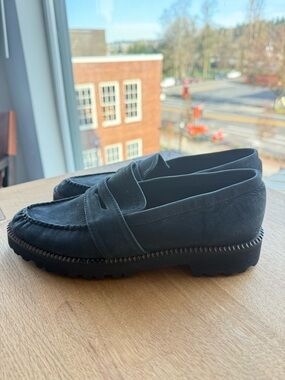 Freda Salvador Char Black Leather Lug Loafer